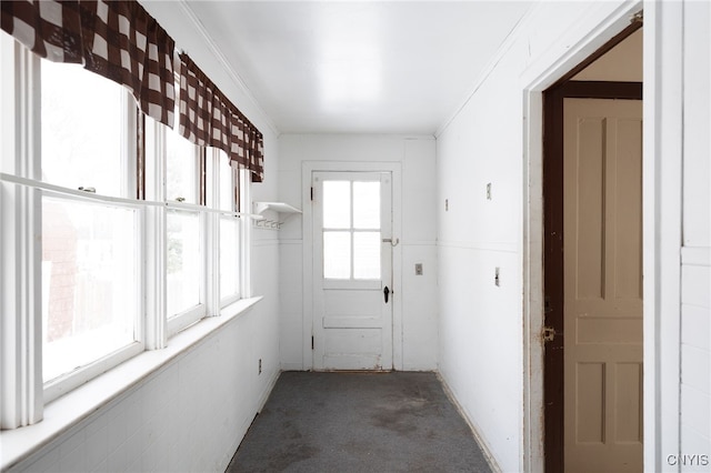 interior space featuring carpet flooring