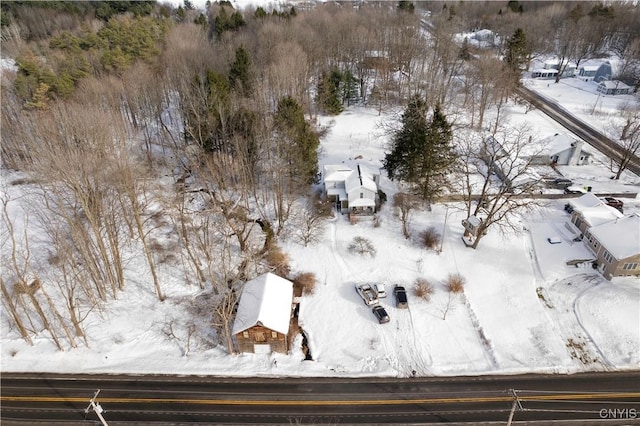 view of snowy aerial view