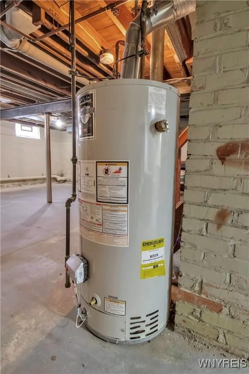 utilities featuring gas water heater