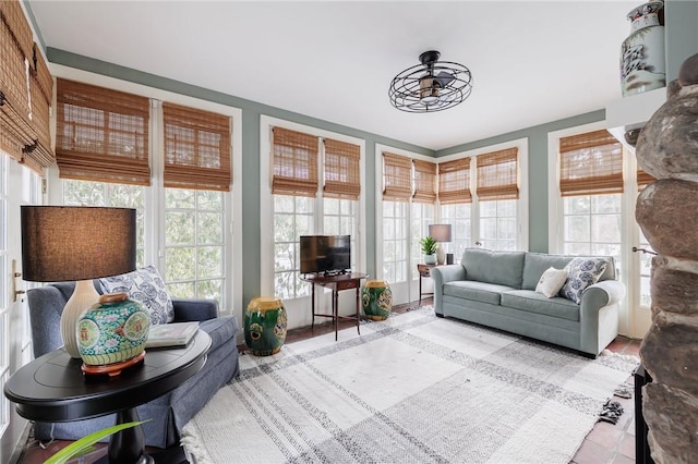 sunroom with plenty of natural light