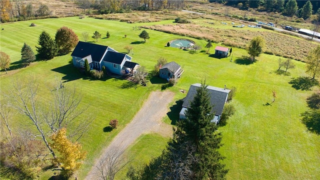 drone / aerial view featuring a rural view