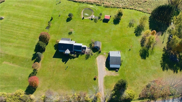 drone / aerial view with a rural view