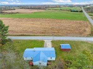 drone / aerial view with a rural view