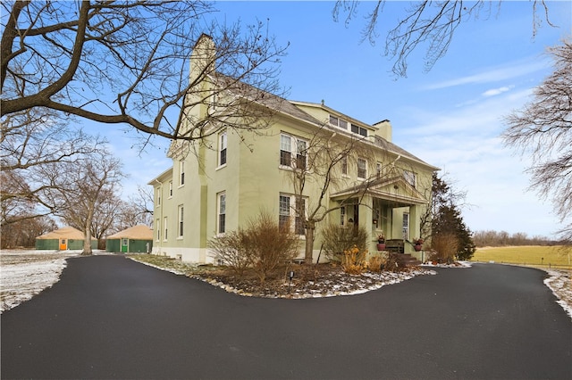 view of snow covered exterior