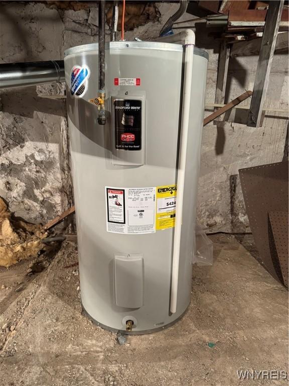 utility room featuring water heater