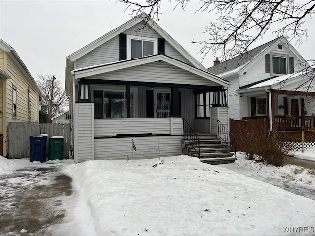 bungalow featuring covered porch