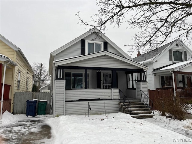 bungalow-style house featuring a porch