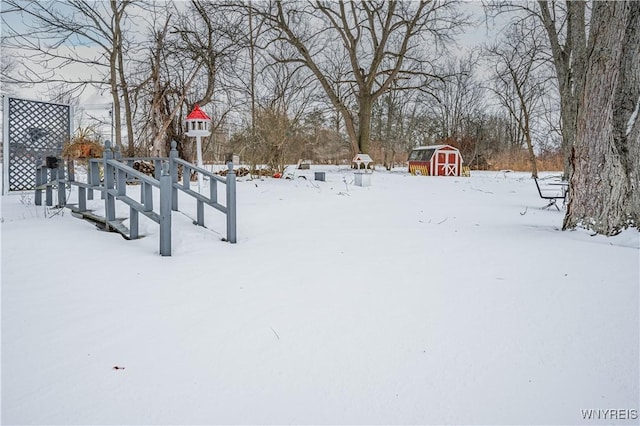 view of snowy yard