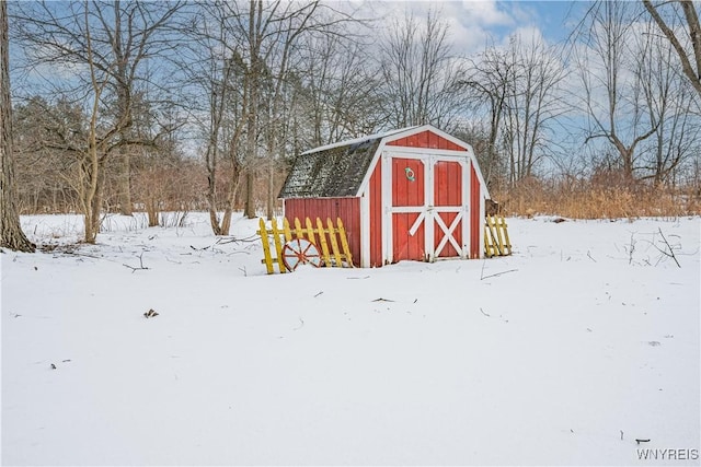 view of snow covered structure