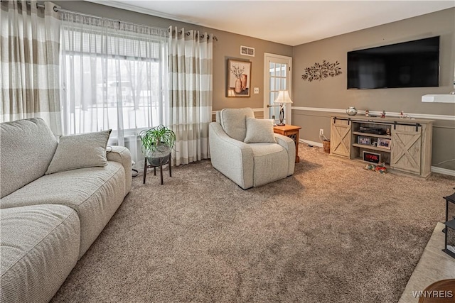 view of carpeted living room