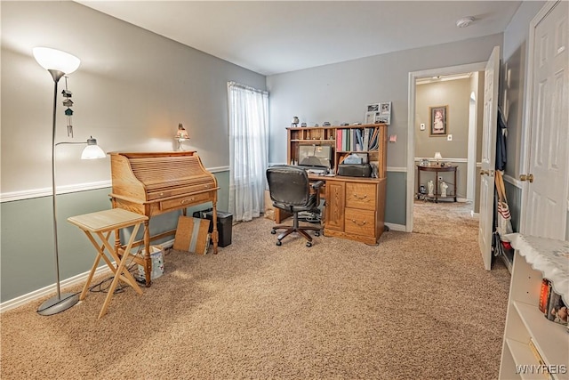 office space with carpet floors