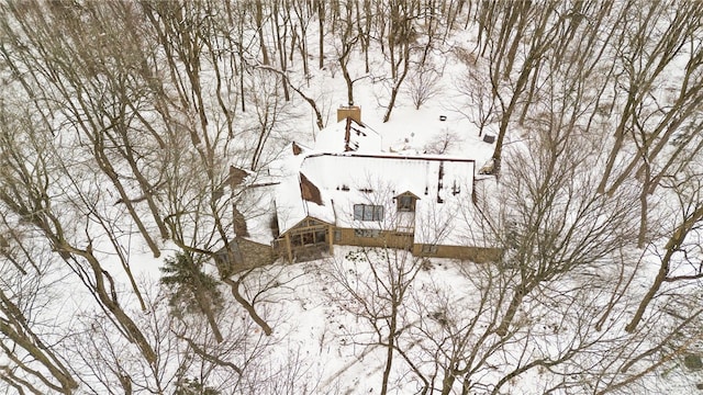 view of snowy aerial view