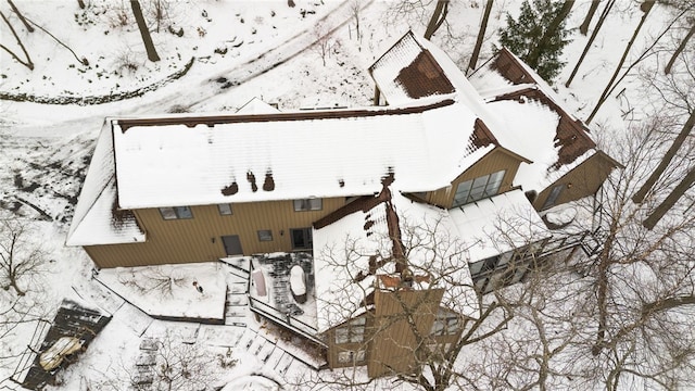 view of snowy aerial view