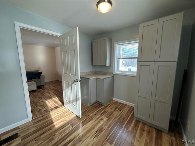 washroom with dark hardwood / wood-style floors