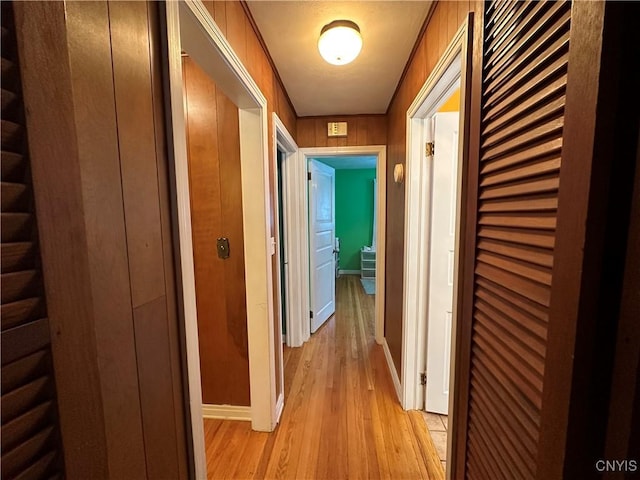 hall featuring light hardwood / wood-style flooring