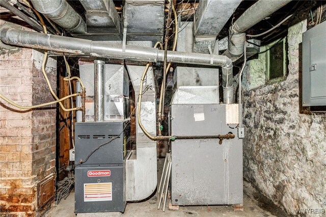 utilities featuring heating unit and electric panel