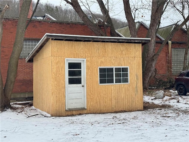 view of snow covered structure