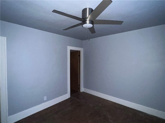 spare room featuring ceiling fan