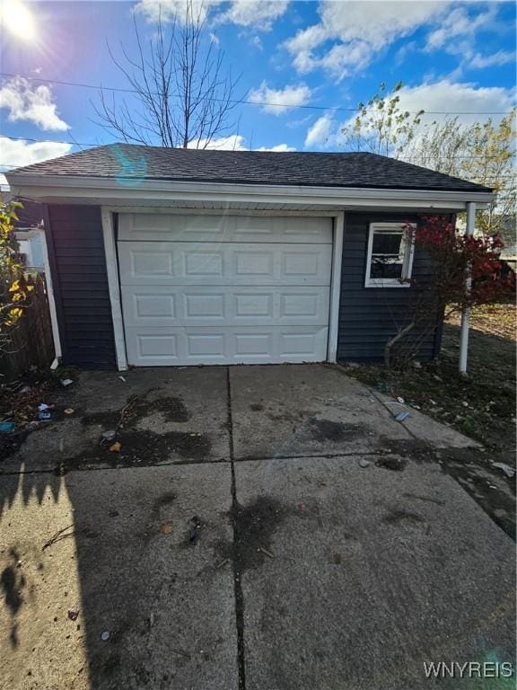 view of garage