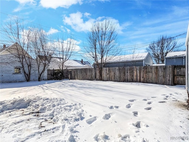 view of snowy yard