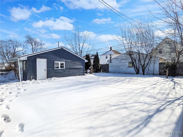 view of snowy exterior