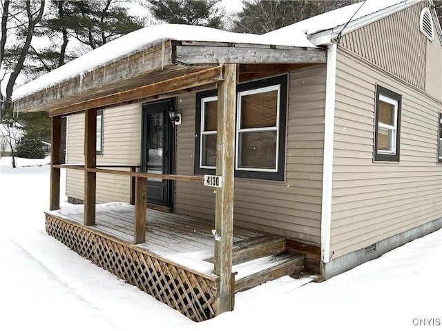 exterior space with covered porch