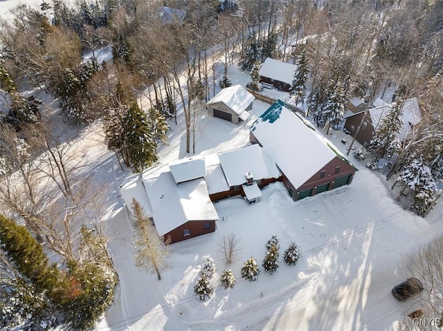 view of snowy aerial view