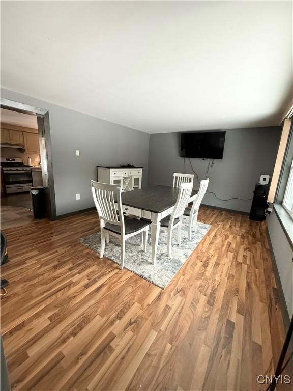 dining room with wood-type flooring