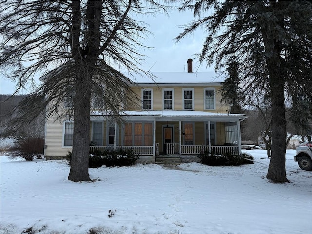 view of front of house featuring covered porch