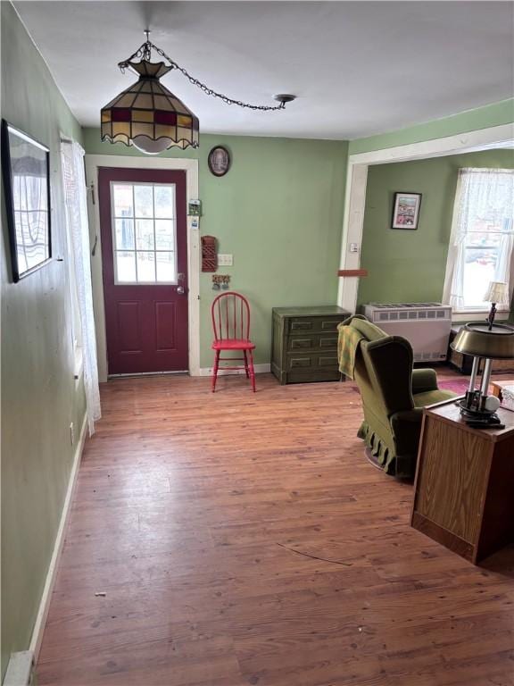 foyer entrance with light wood-type flooring