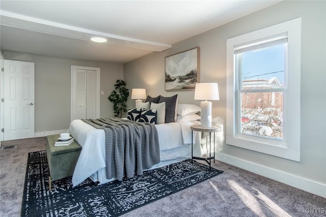 bedroom featuring carpet