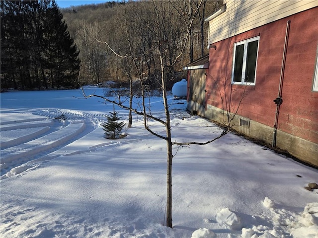 view of snowy yard