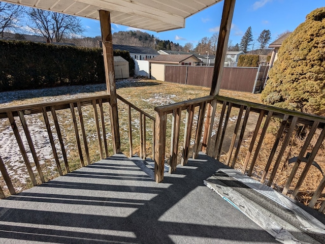 deck with a storage unit