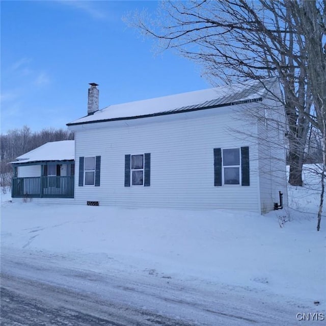 view of snowy exterior