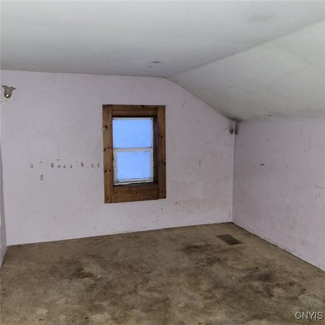 bonus room with lofted ceiling