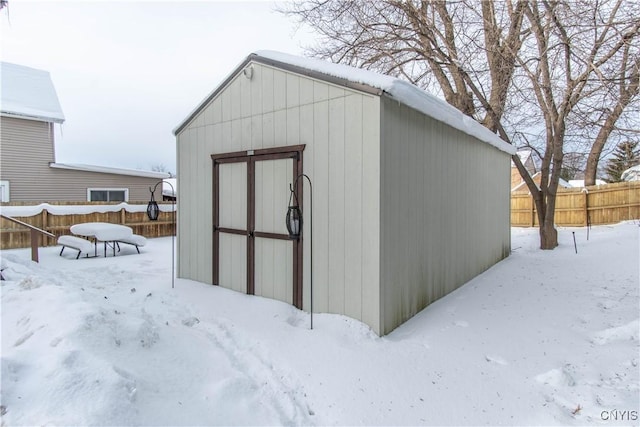 view of snow covered structure