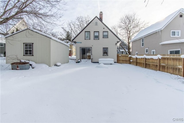 view of snow covered property