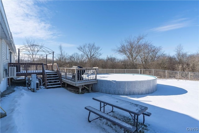 exterior space with a gazebo and a deck