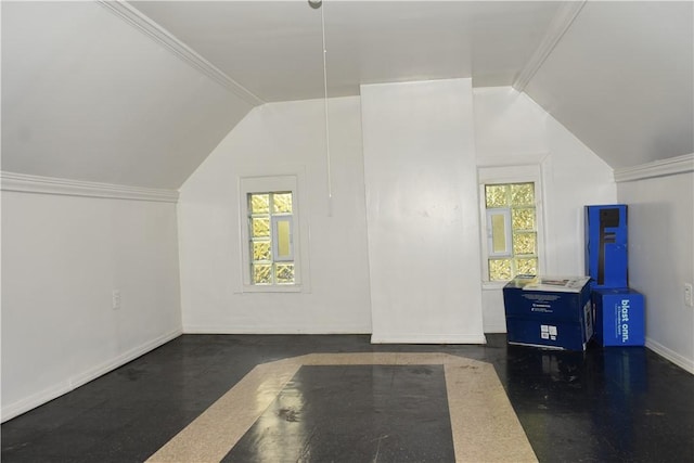 bonus room featuring lofted ceiling