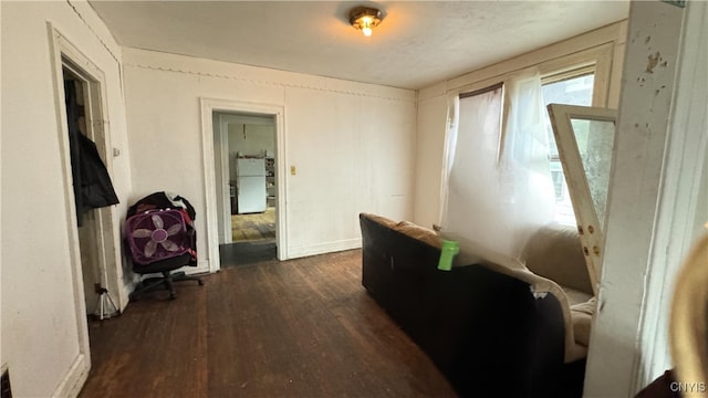 misc room with dark hardwood / wood-style floors