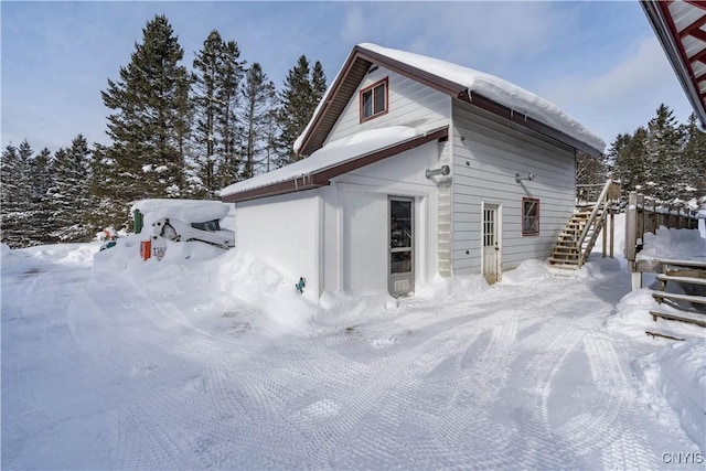 view of snowy exterior