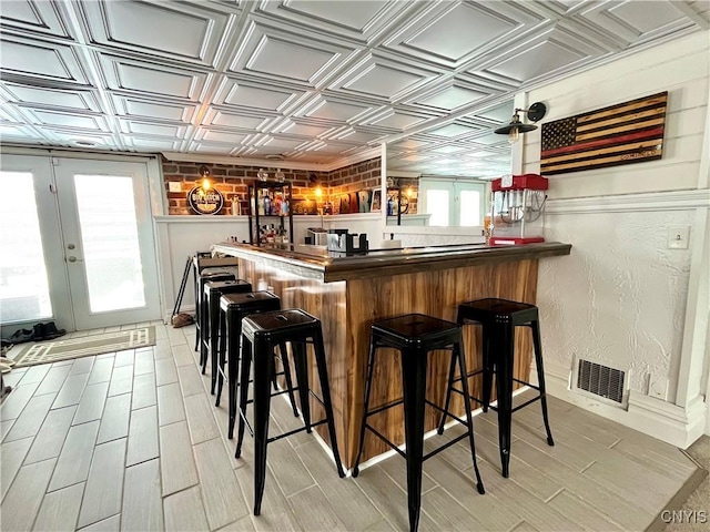 bar with french doors