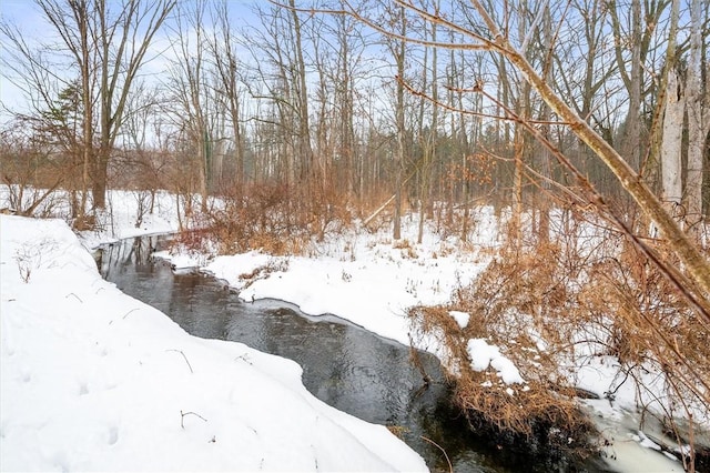 view of snow covered land