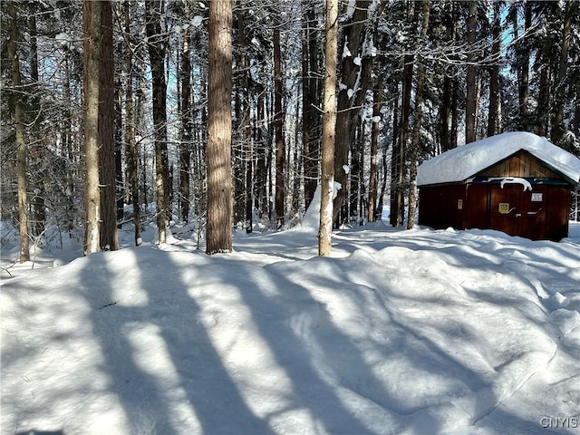 view of snowy yard