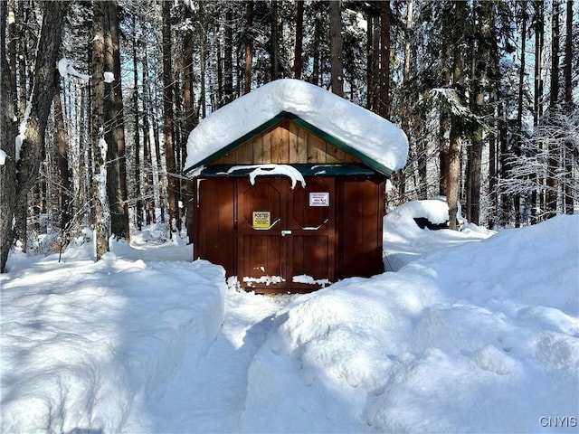 view of snow covered structure