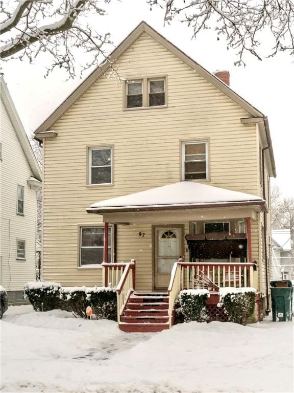 view of front of house featuring covered porch