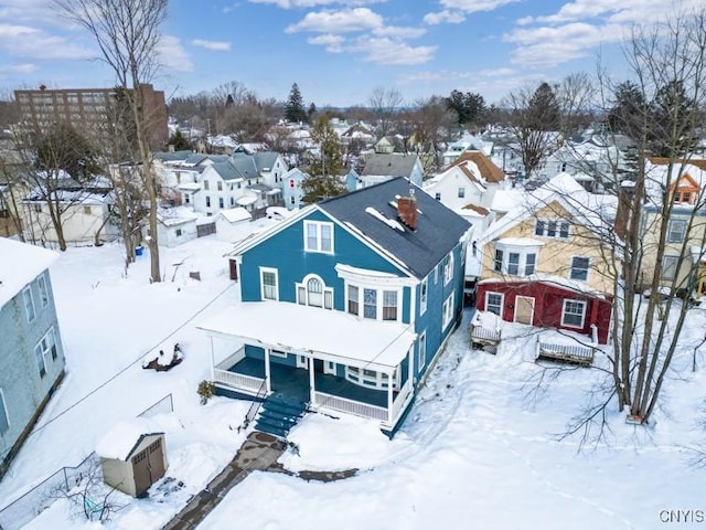 view of snowy aerial view