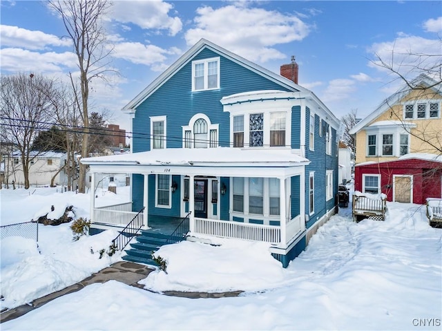 view of front of property with covered porch