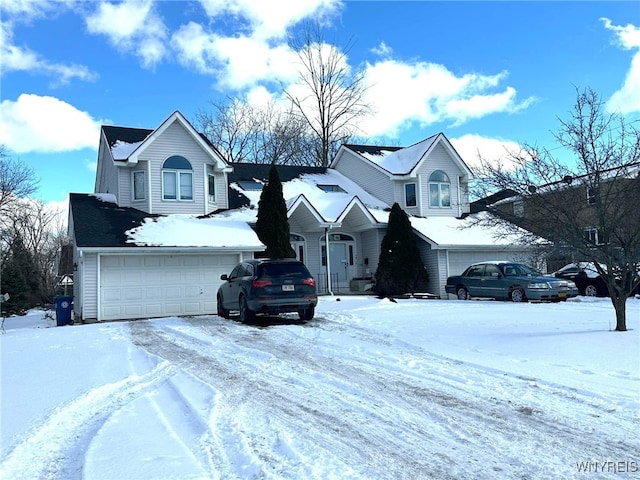 view of front property with a garage