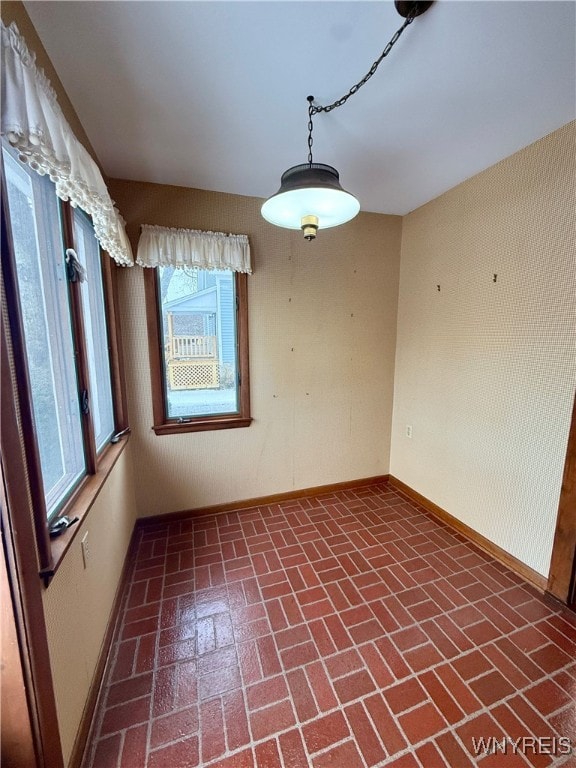 view of unfurnished dining area